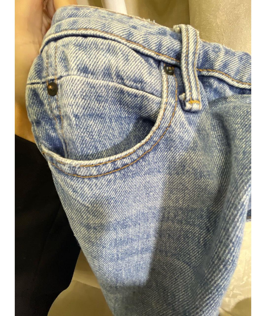 ALEXANDER WANG Голубые хлопковые прямые джинсы, фото 4