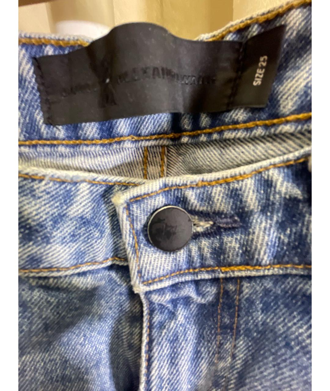 ALEXANDER WANG Голубые хлопковые прямые джинсы, фото 7