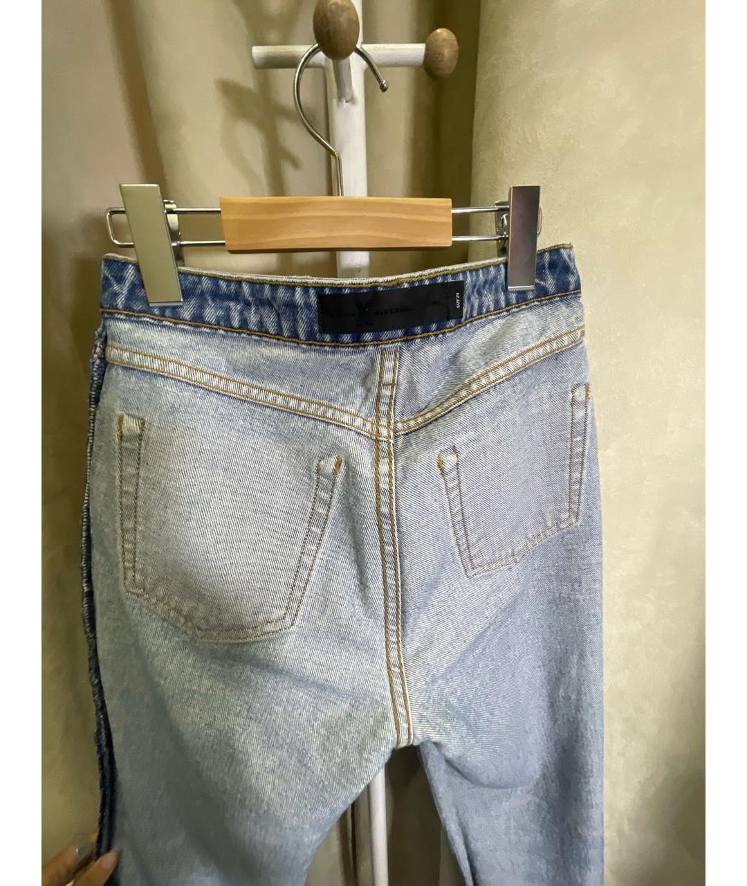 ALEXANDER WANG Голубые хлопковые прямые джинсы, фото 3