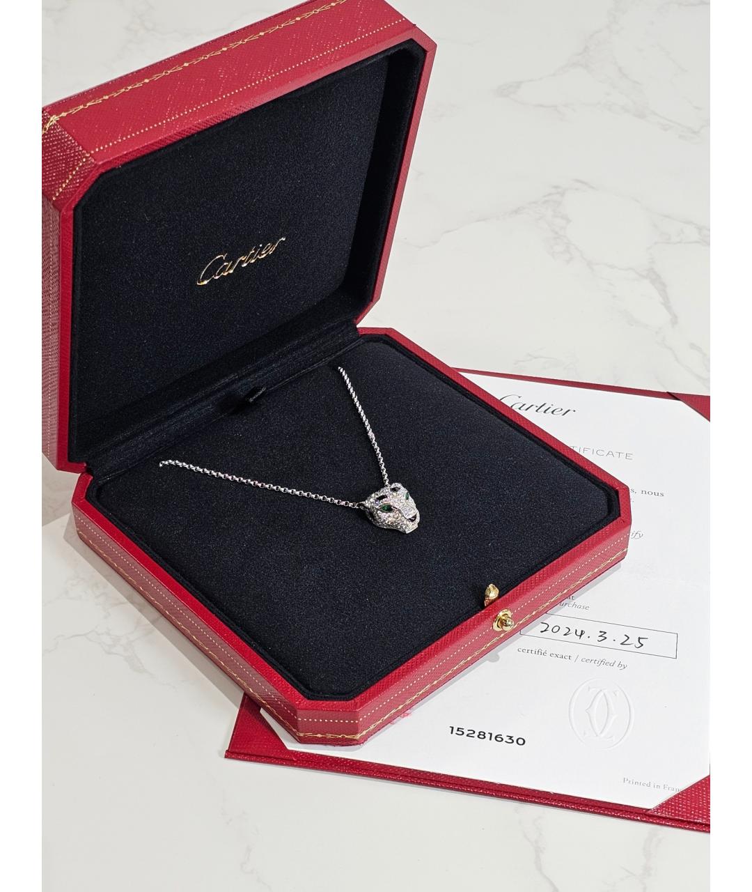 CARTIER Серебряное колье из белого золота, фото 2