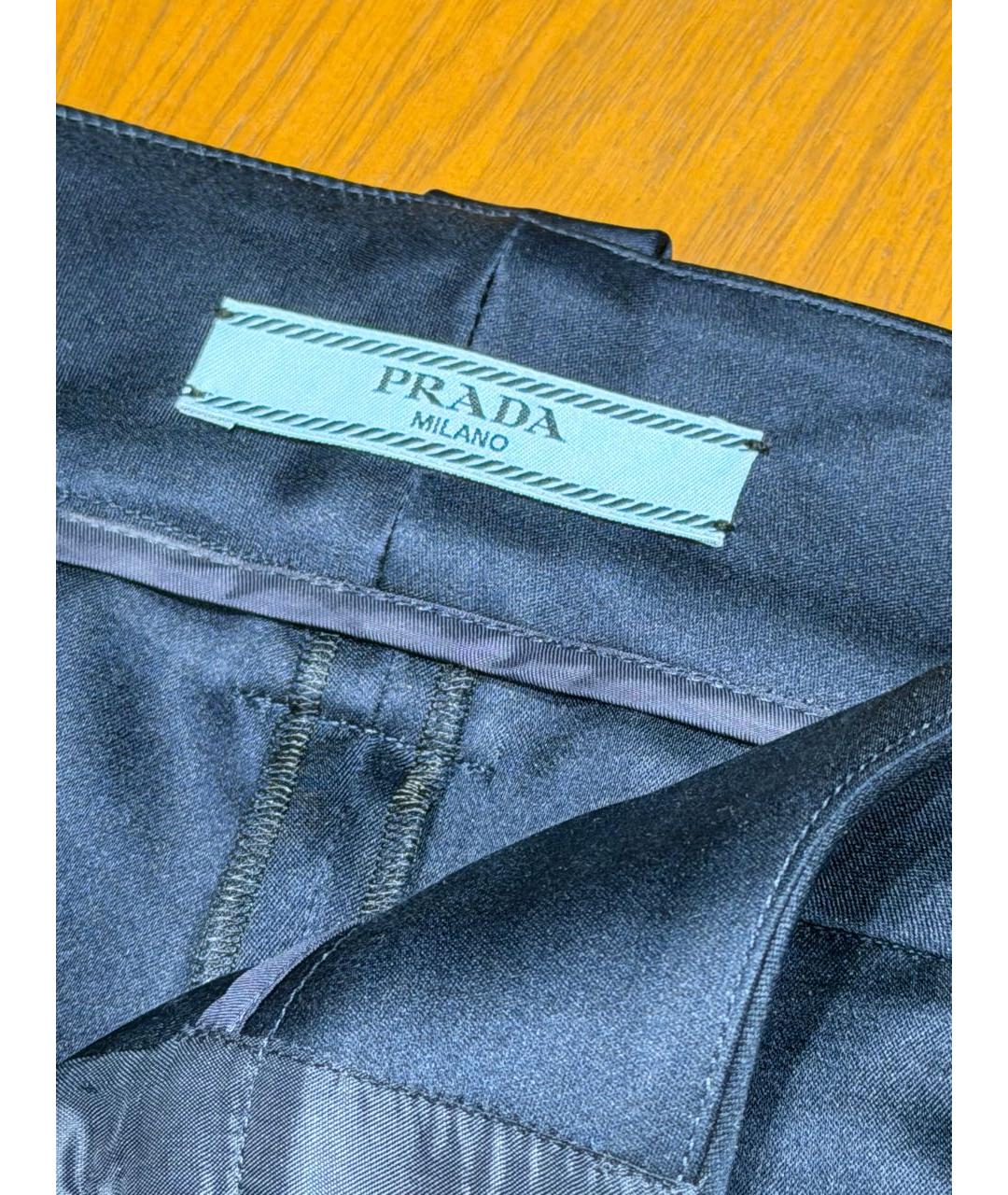 PRADA Темно-синие шелковые шорты, фото 3
