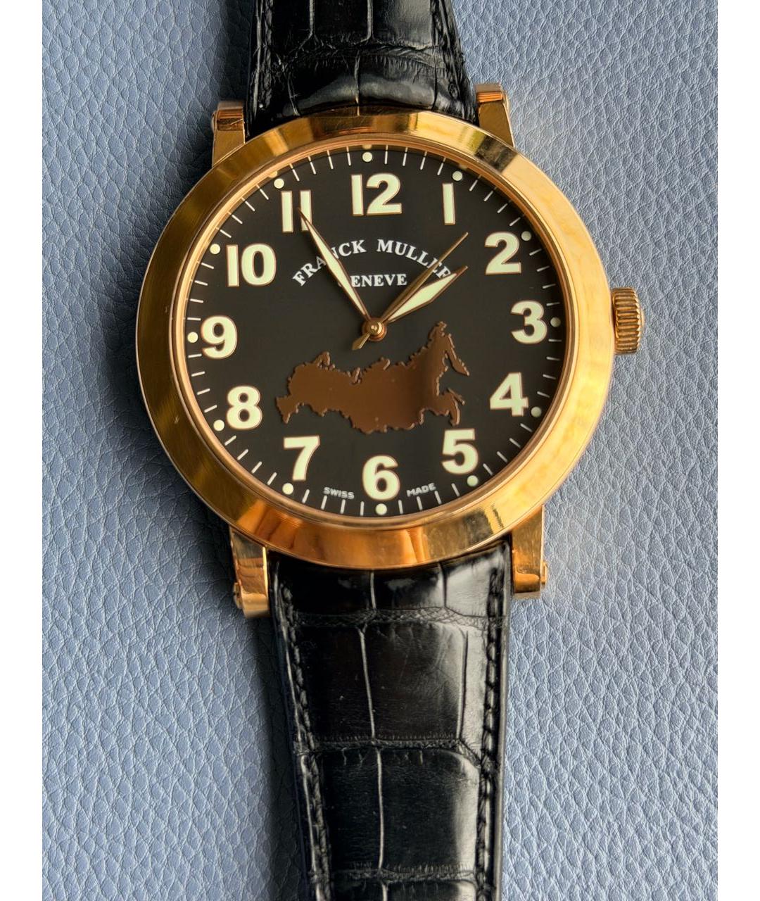 FRANCK MULLER Черные часы из розового золота, фото 3