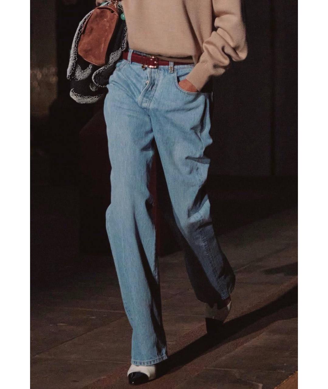 CHANEL Голубые хлопковые прямые джинсы, фото 2