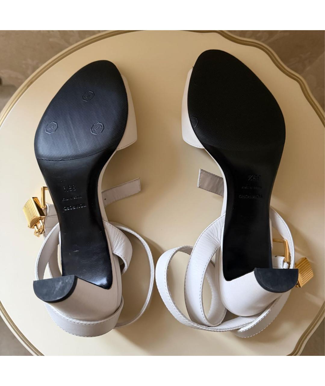 TOM FORD Белые кожаные босоножки, фото 5