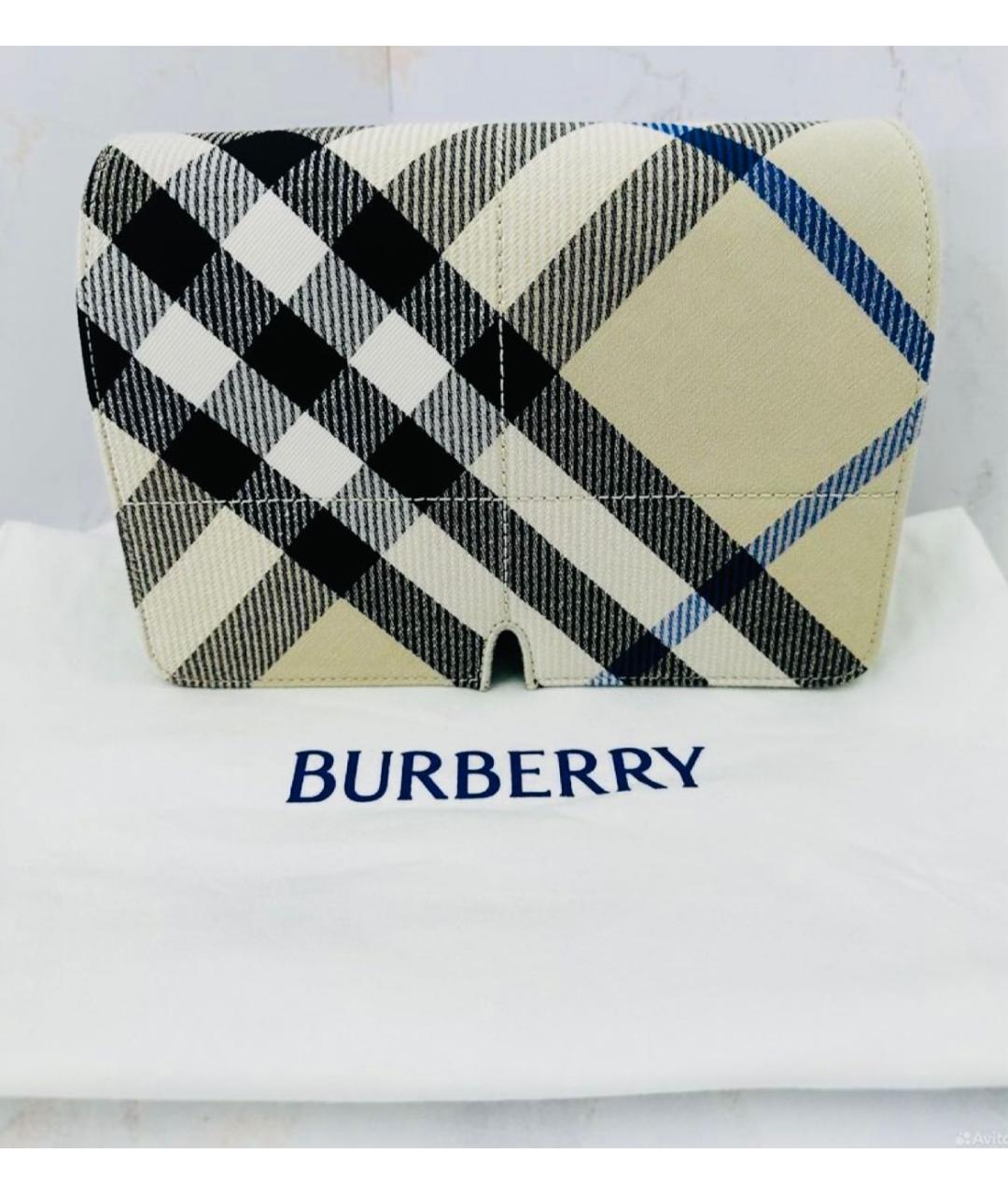 BURBERRY Серая кожаная сумка через плечо, фото 9