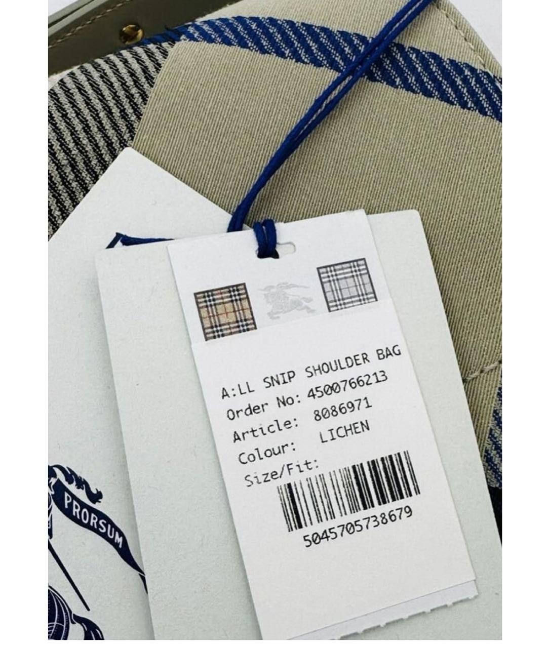 BURBERRY Серая кожаная сумка через плечо, фото 2
