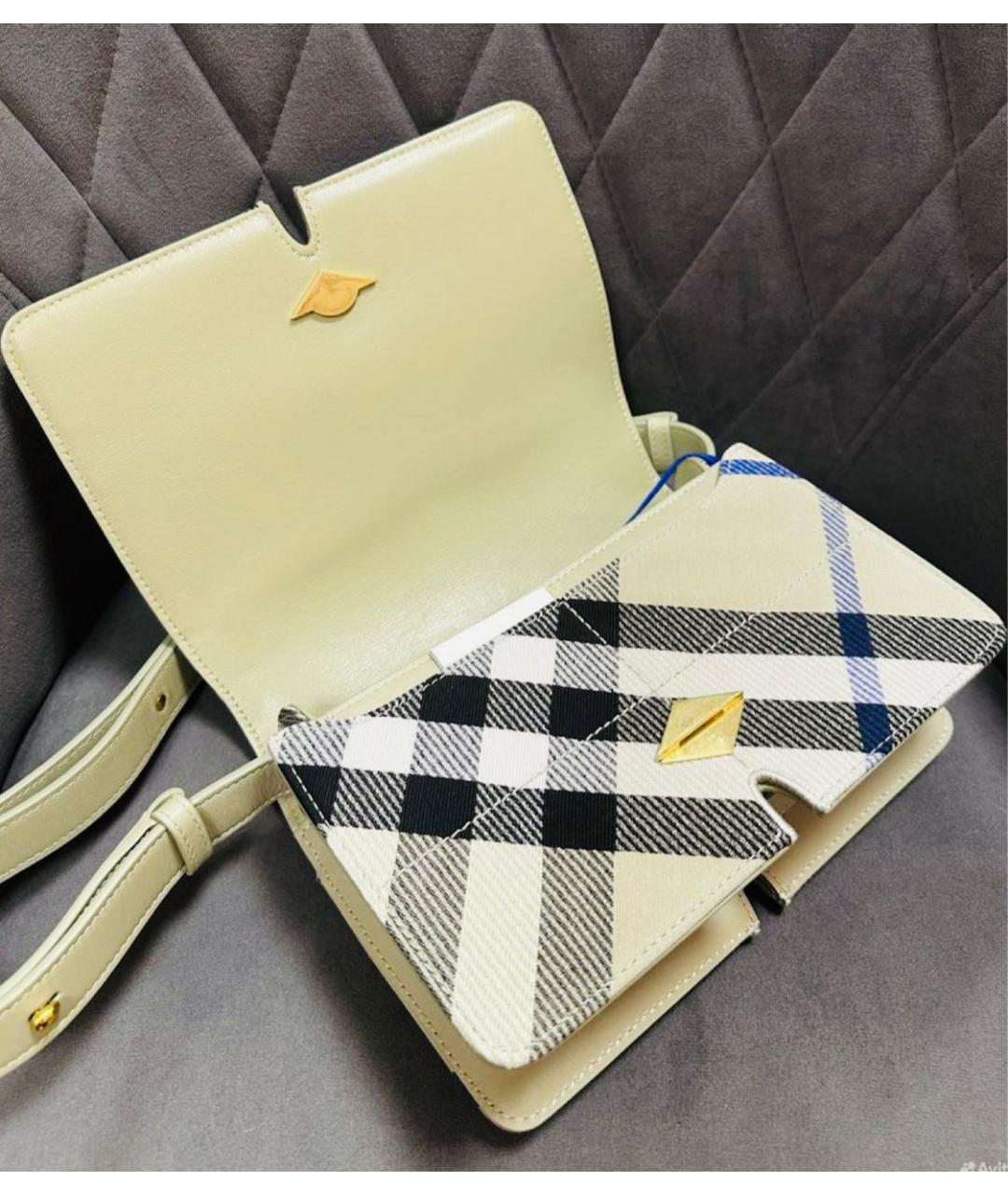 BURBERRY Серая кожаная сумка через плечо, фото 8