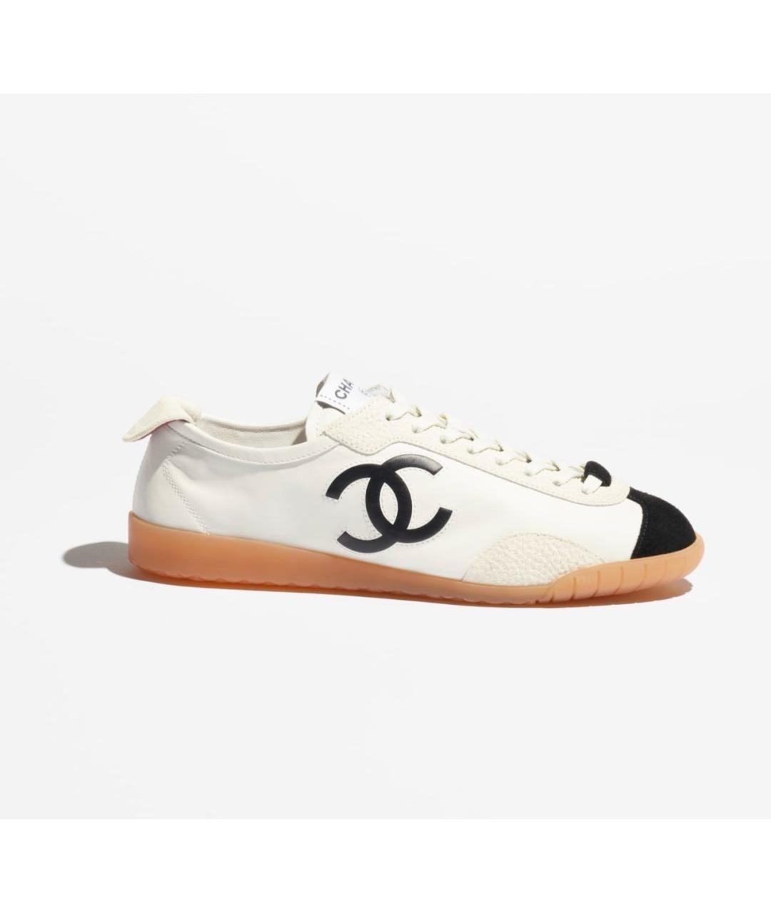 CHANEL Белые кожаные кеды, фото 5