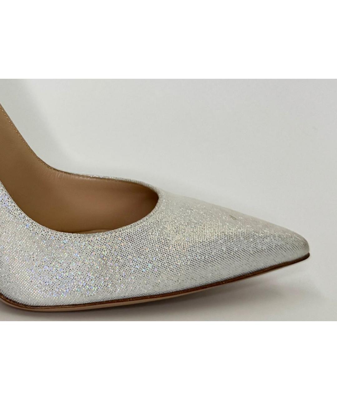 GIANVITO ROSSI Серебряные кожаные туфли, фото 5