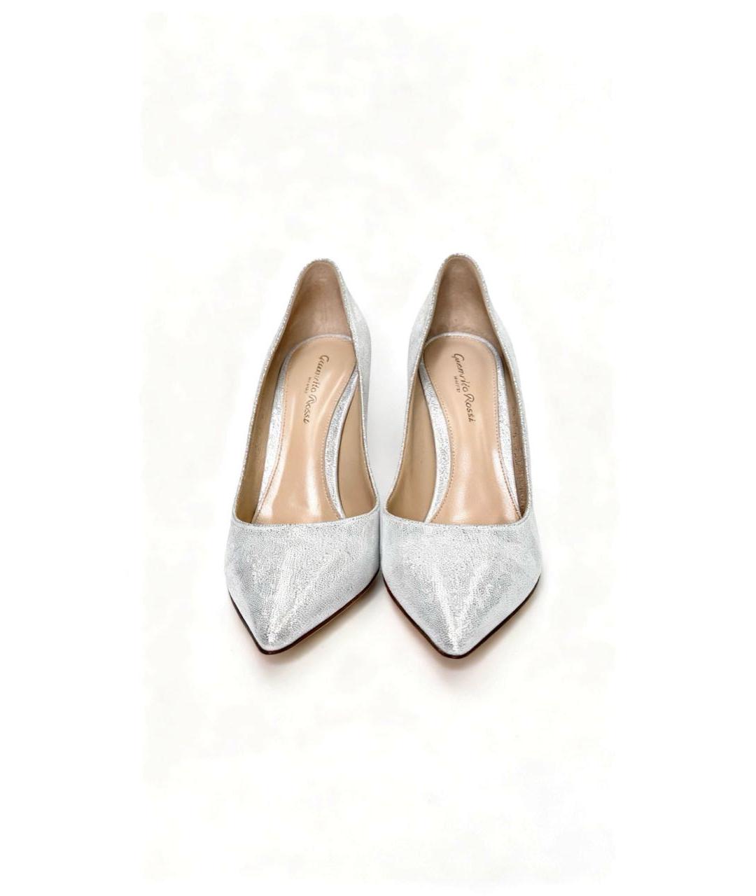 GIANVITO ROSSI Серебряные кожаные туфли, фото 2