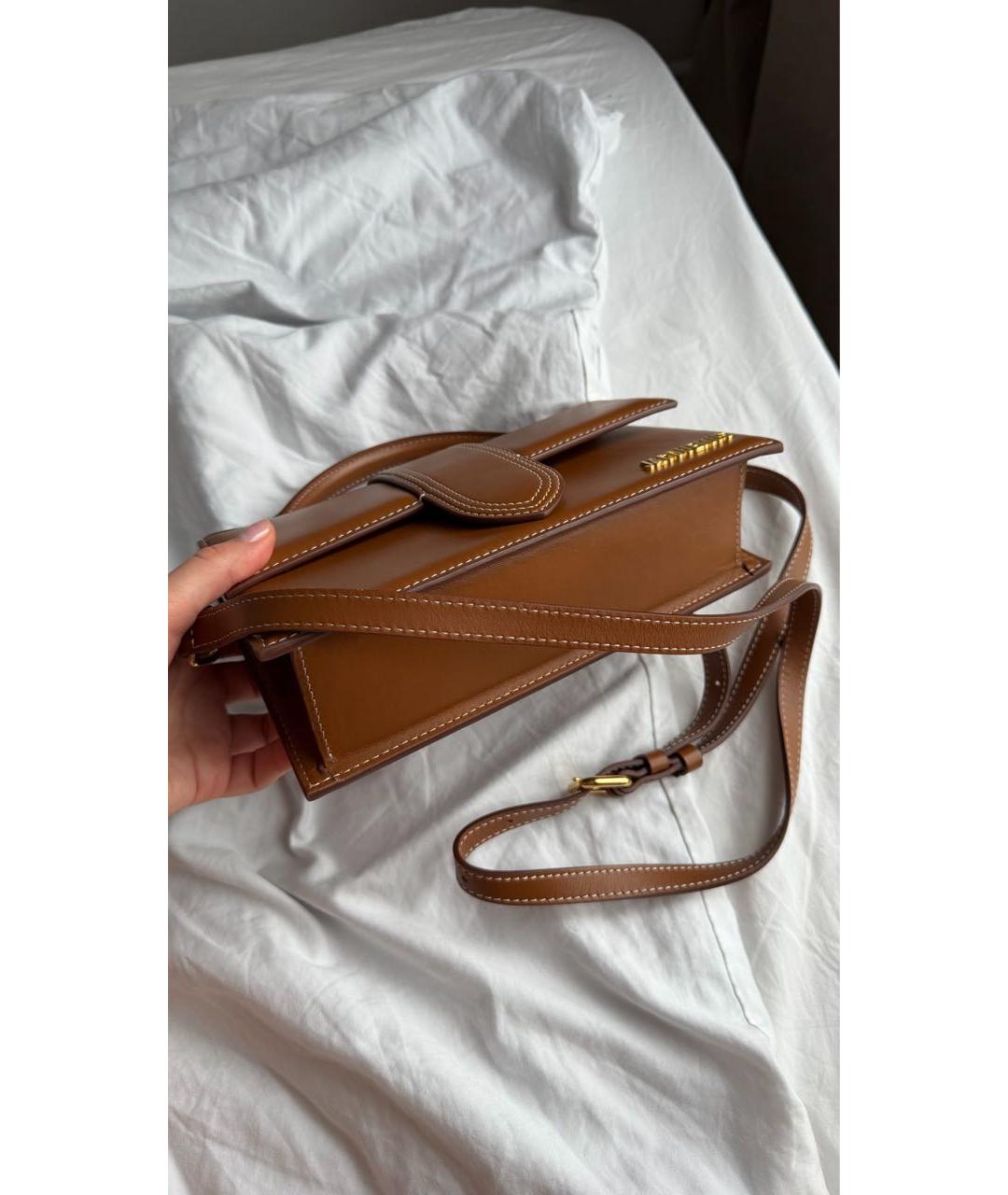 JACQUEMUS Коричневая кожаная сумка через плечо, фото 2