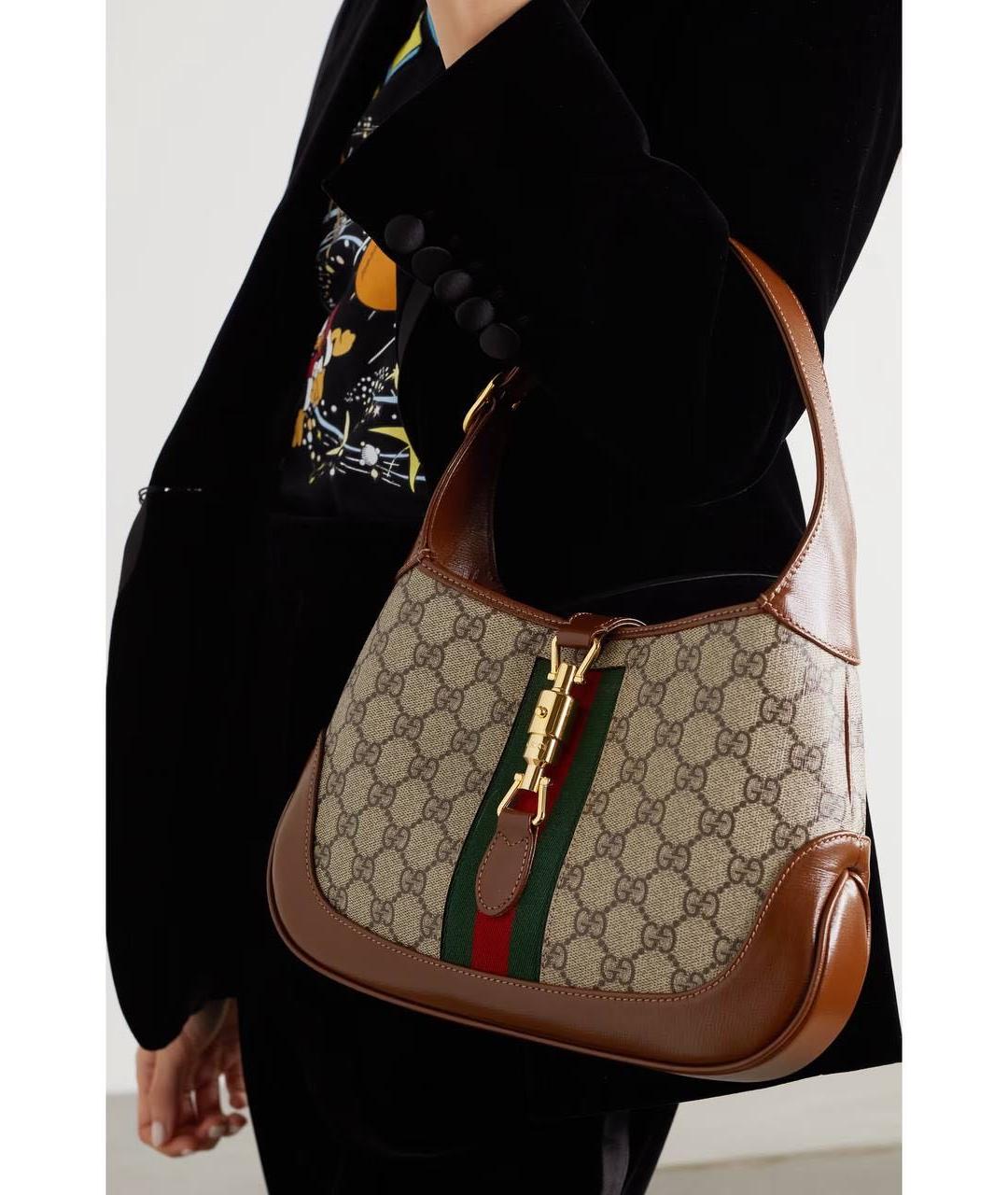 GUCCI Коричневая кожаная сумка с короткими ручками, фото 6
