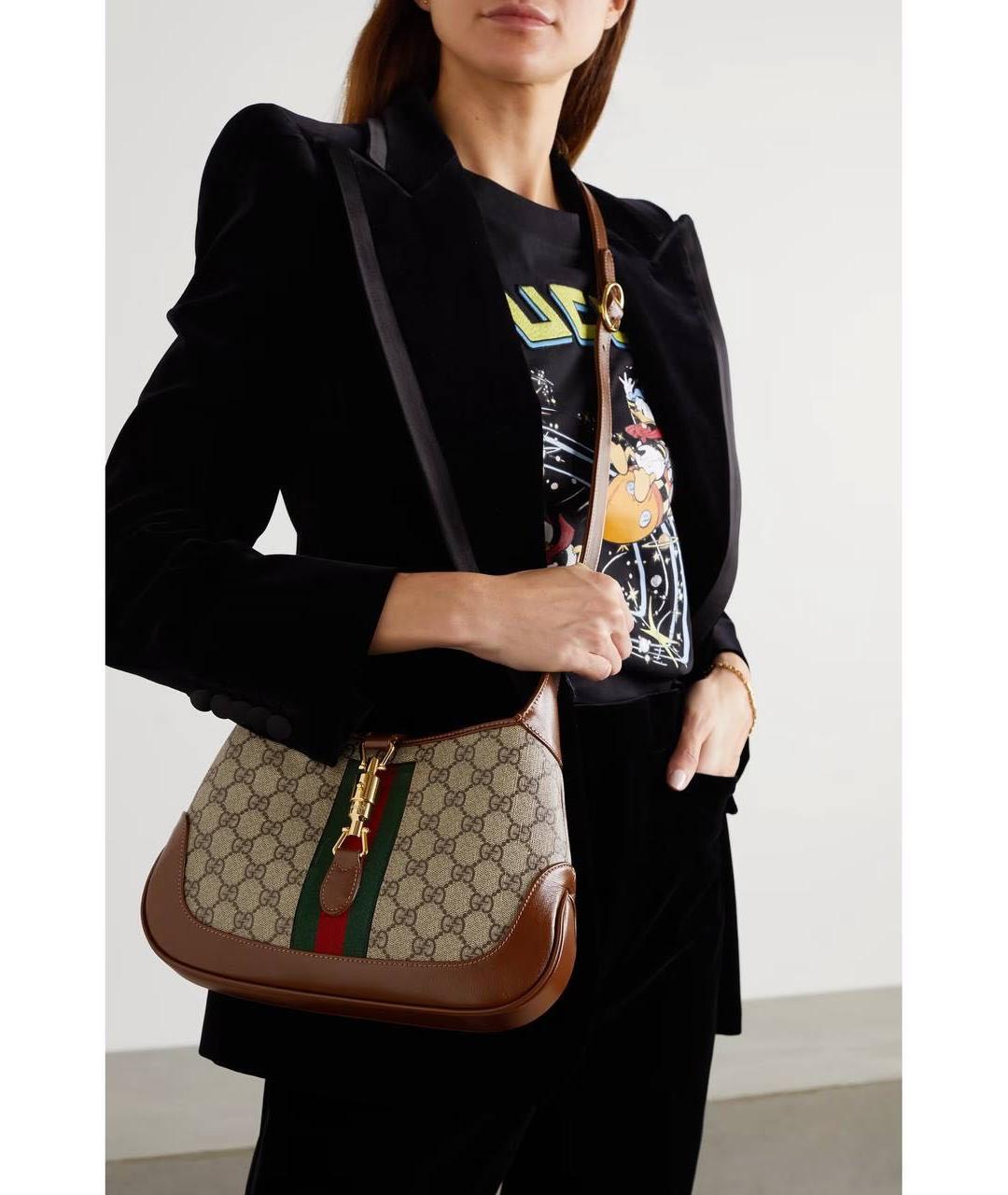 GUCCI Коричневая кожаная сумка с короткими ручками, фото 5