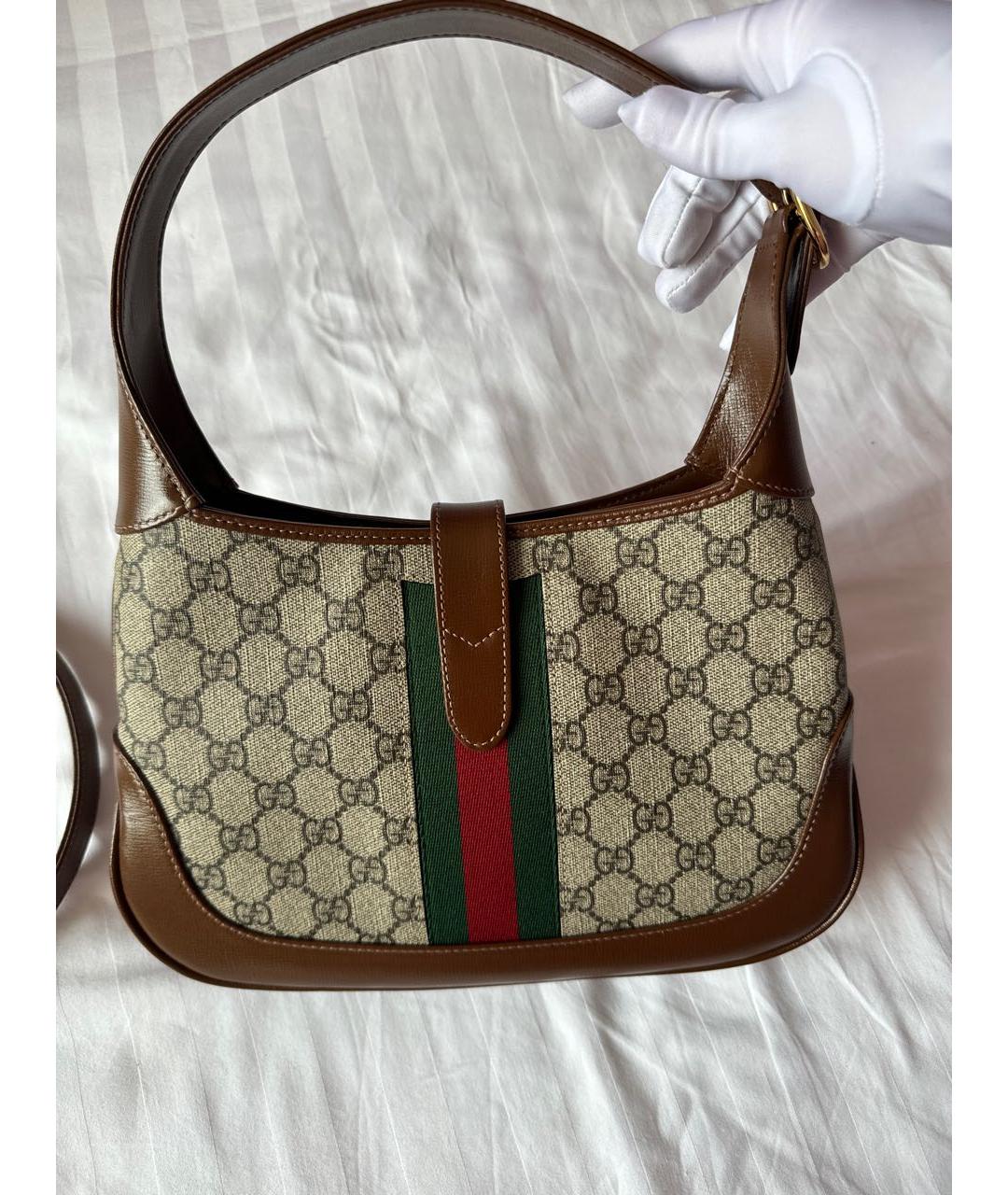 GUCCI Коричневая кожаная сумка с короткими ручками, фото 4