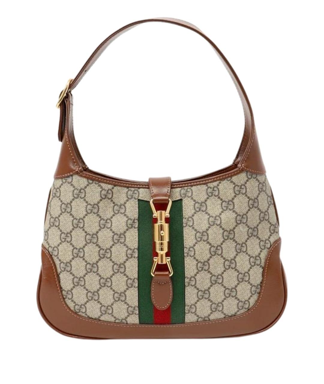 GUCCI Коричневая кожаная сумка с короткими ручками, фото 1