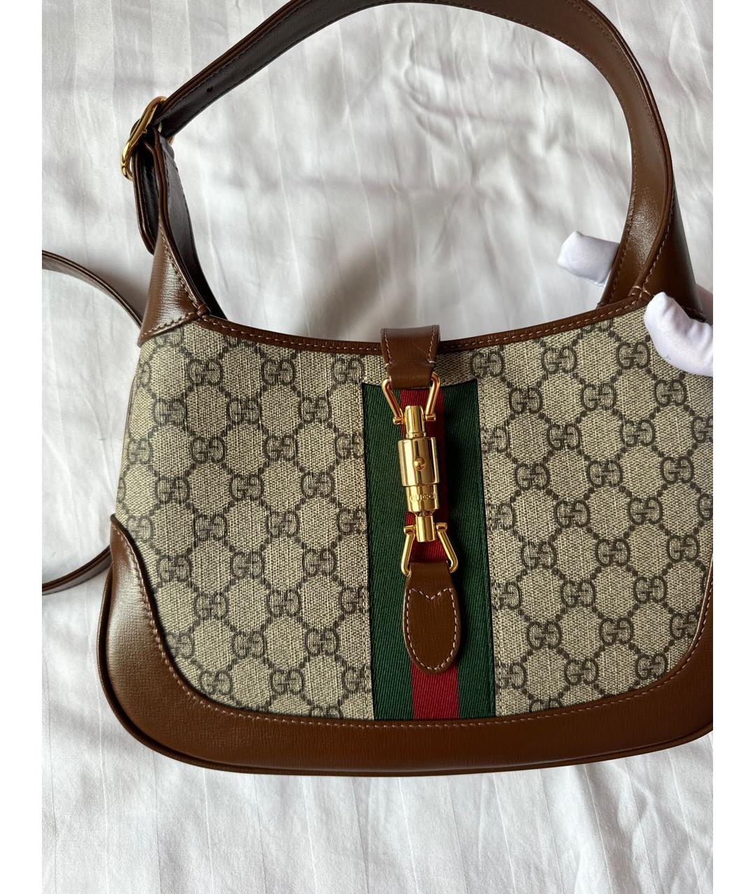 GUCCI Коричневая кожаная сумка с короткими ручками, фото 3