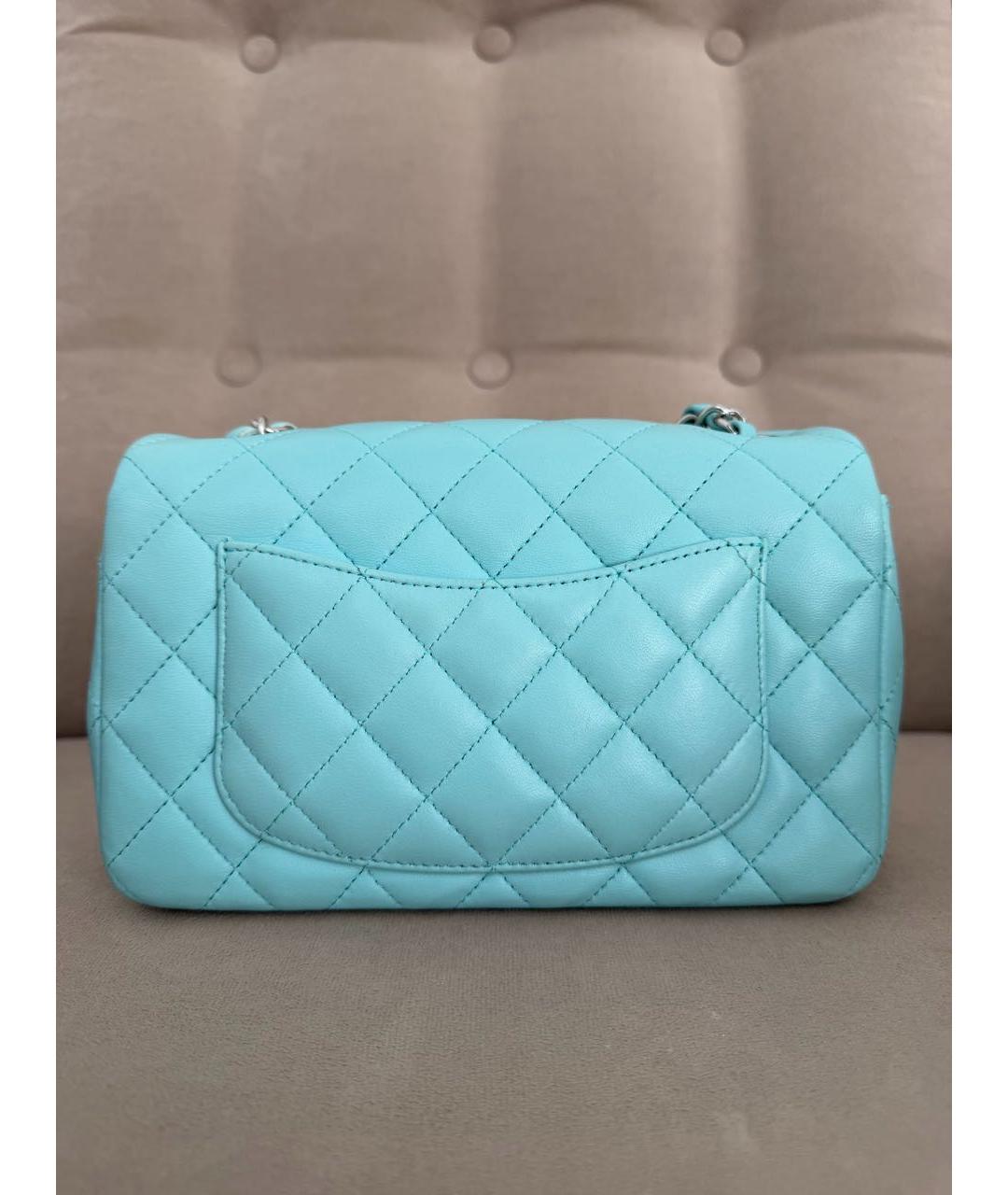CHANEL Голубая кожаная сумка через плечо, фото 3