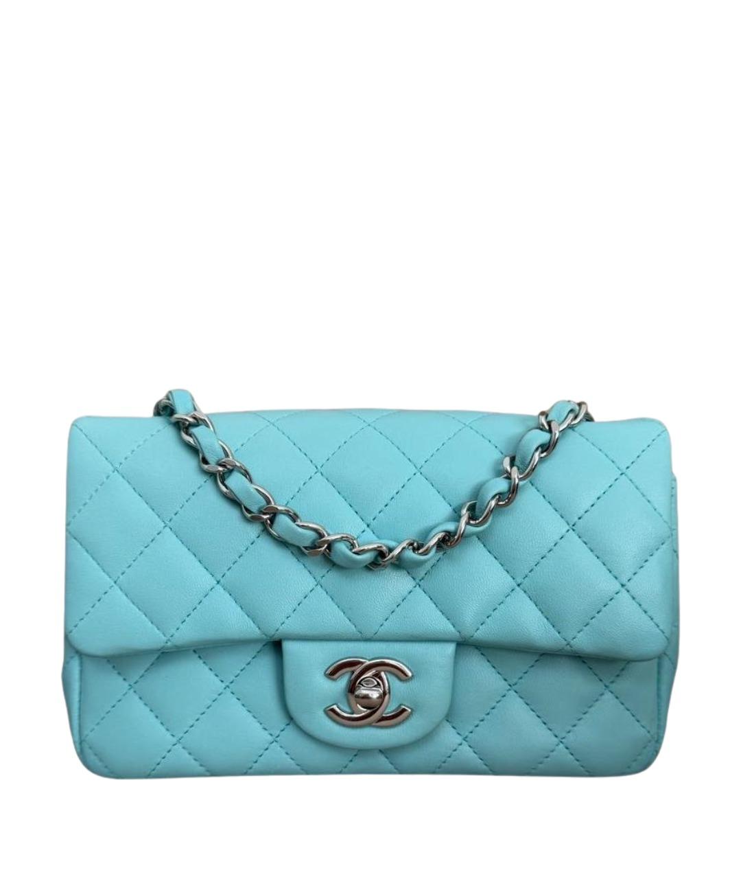 CHANEL Голубая кожаная сумка через плечо, фото 1