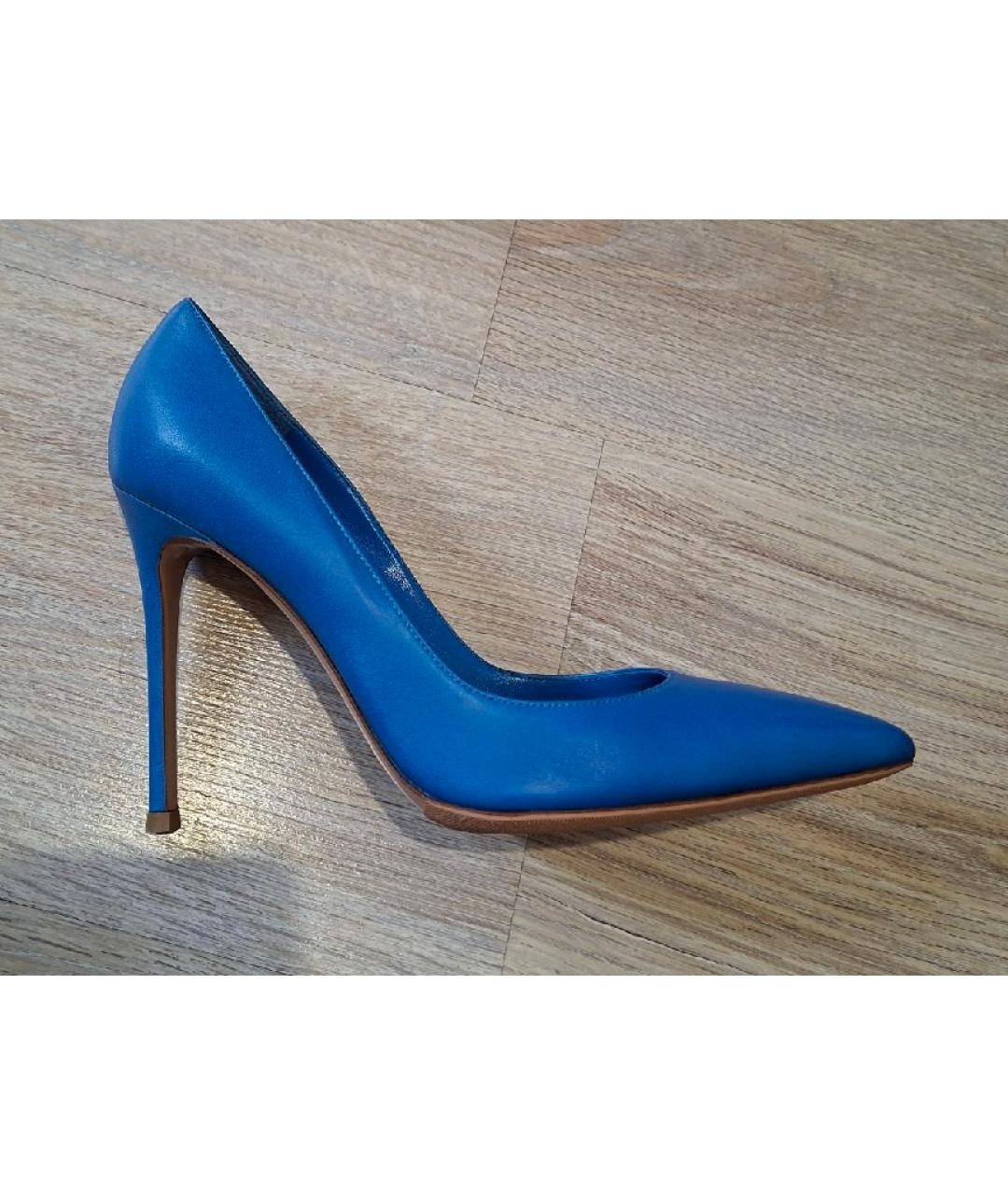 GIANVITO ROSSI Синие кожаные туфли, фото 8