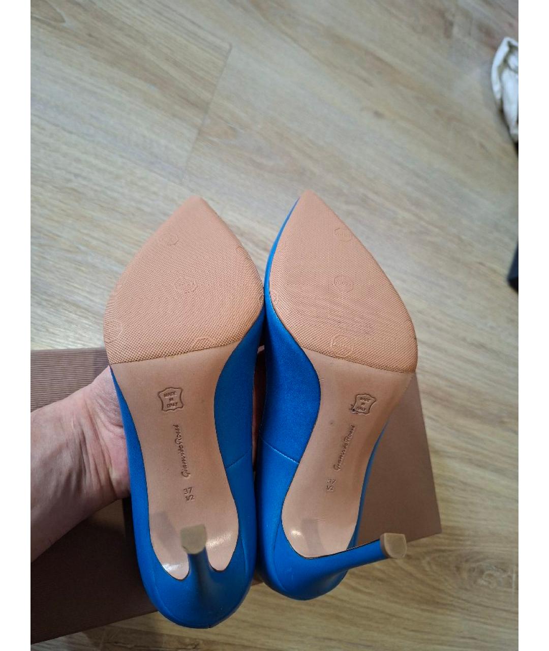 GIANVITO ROSSI Синие кожаные туфли, фото 5