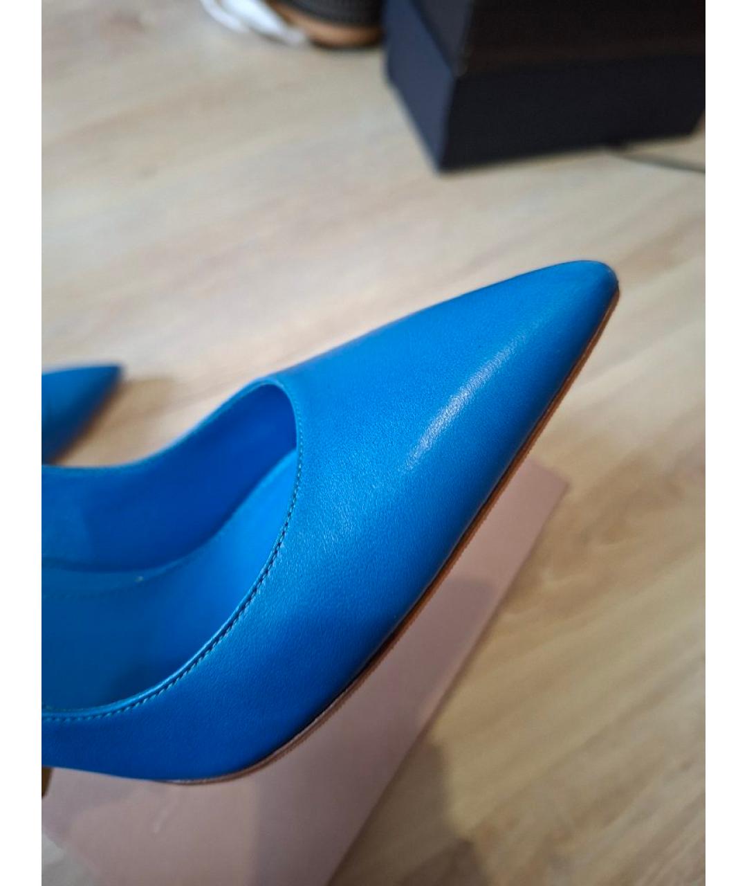 GIANVITO ROSSI Синие кожаные туфли, фото 4