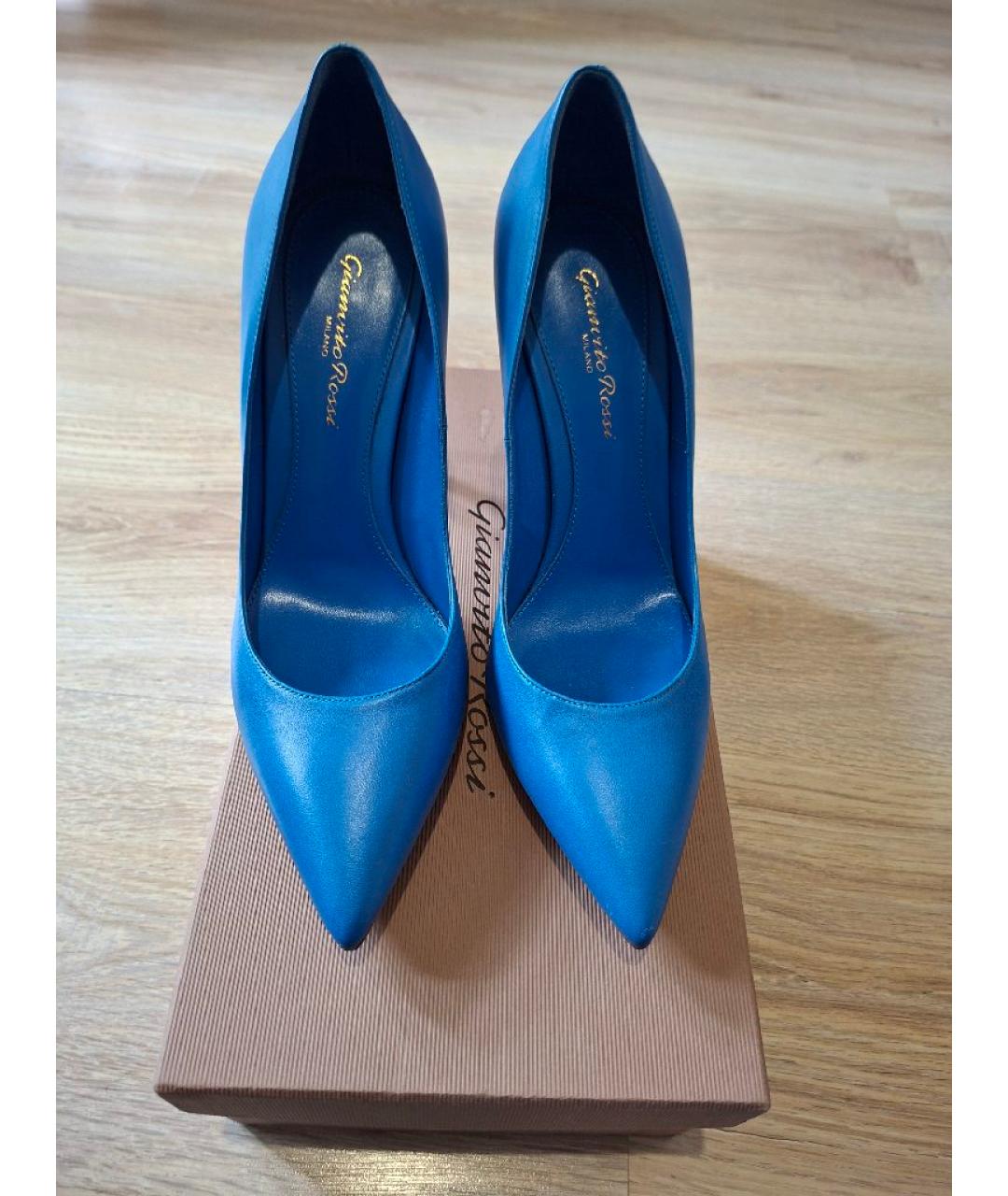GIANVITO ROSSI Синие кожаные туфли, фото 2