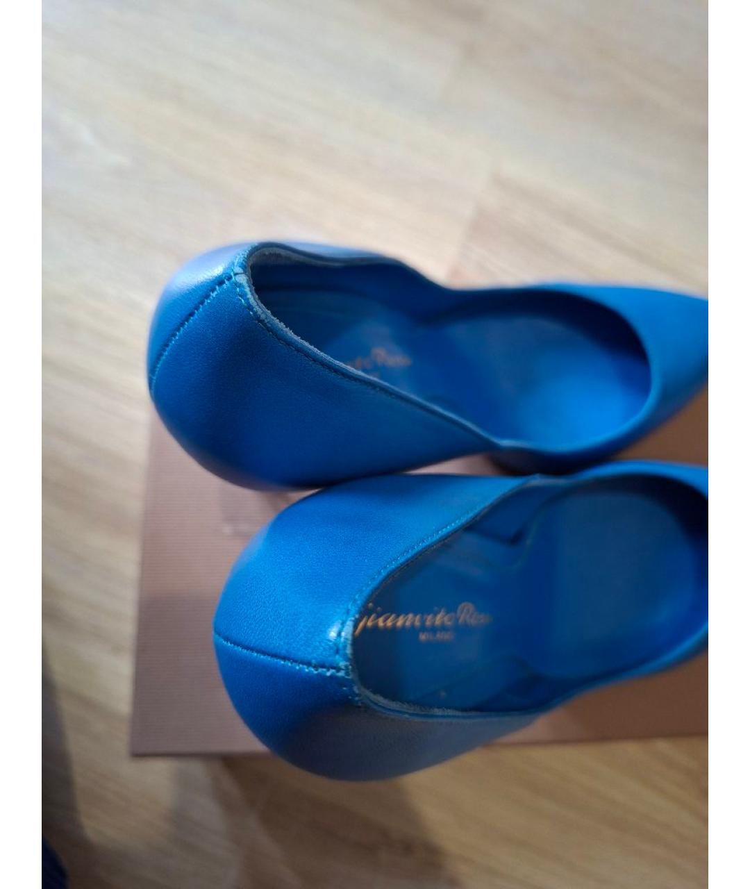 GIANVITO ROSSI Синие кожаные туфли, фото 6
