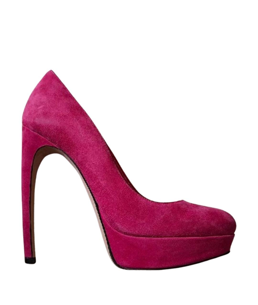 ALEXANDER MCQUEEN Фуксия замшевые туфли, фото 1