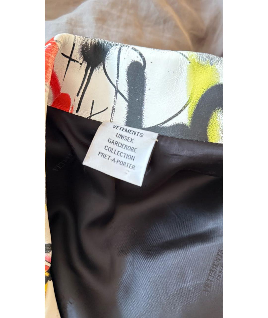 VETEMENTS Белая кожаная куртка, фото 8