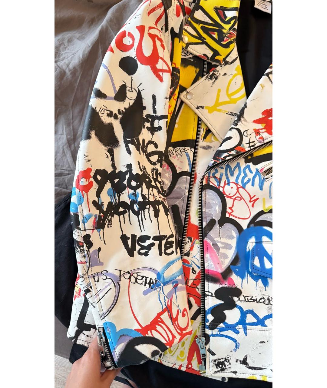 VETEMENTS Белая кожаная куртка, фото 5