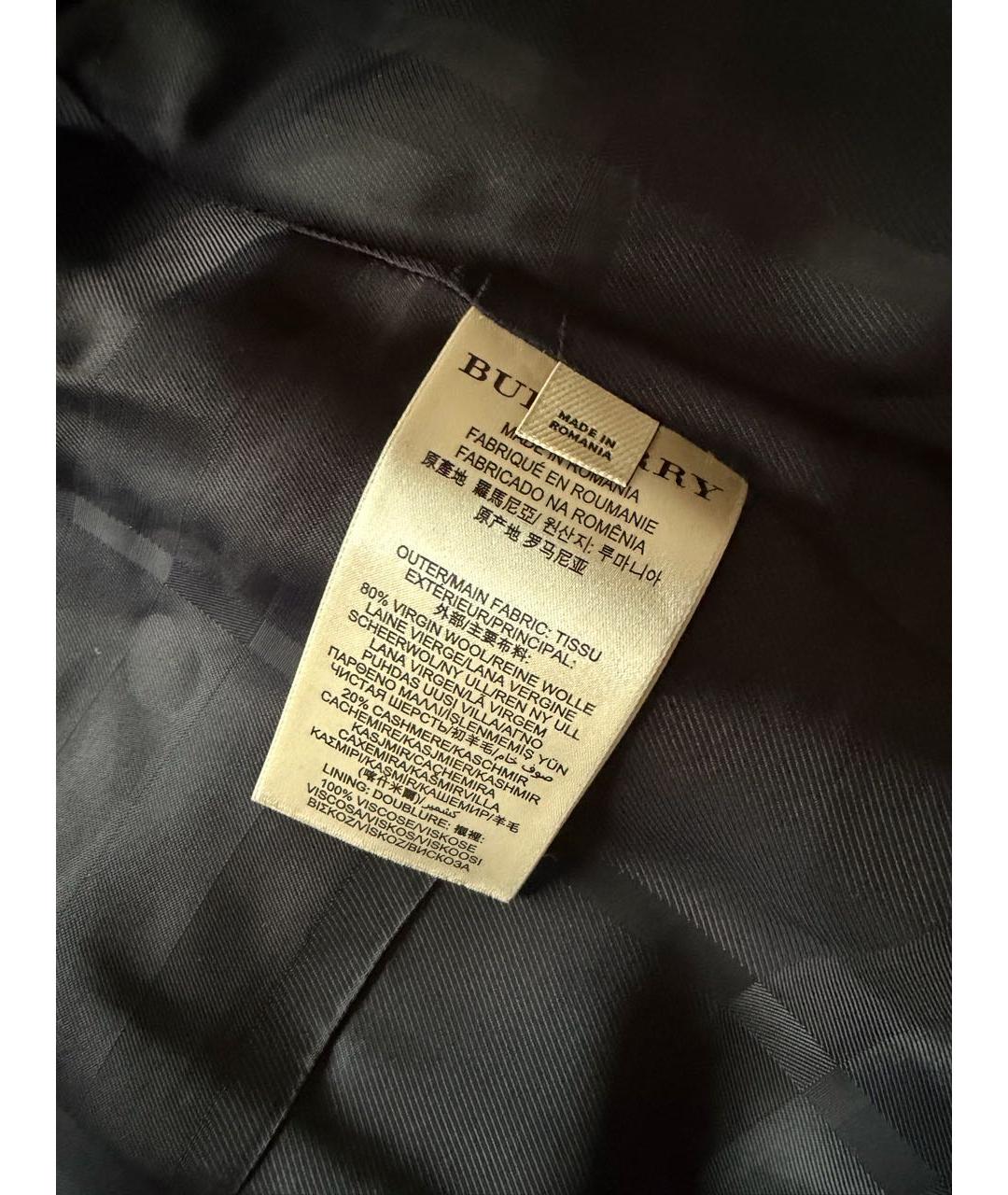 BURBERRY Черное кашемировое пальто, фото 5