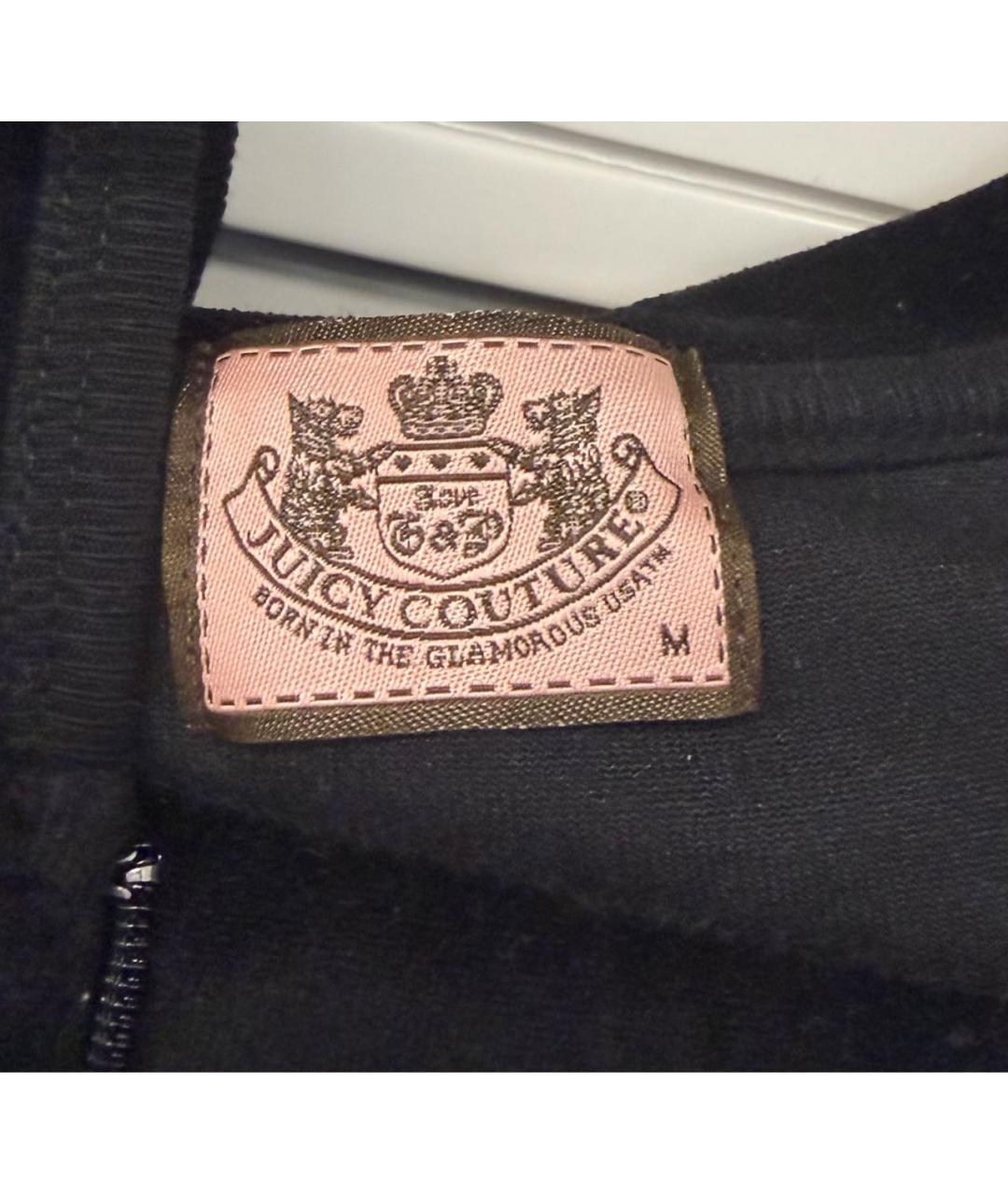 JUICY COUTURE Черная хлопковая спортивная куртка, фото 3
