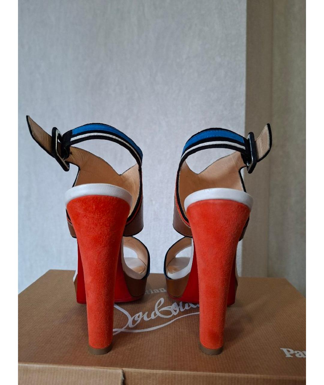 CHRISTIAN LOUBOUTIN Мульти замшевые босоножки, фото 4