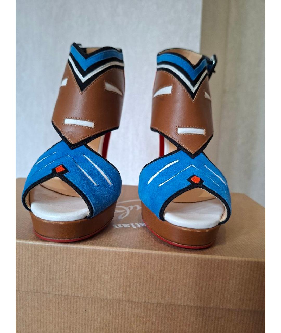 CHRISTIAN LOUBOUTIN Мульти замшевые босоножки, фото 2