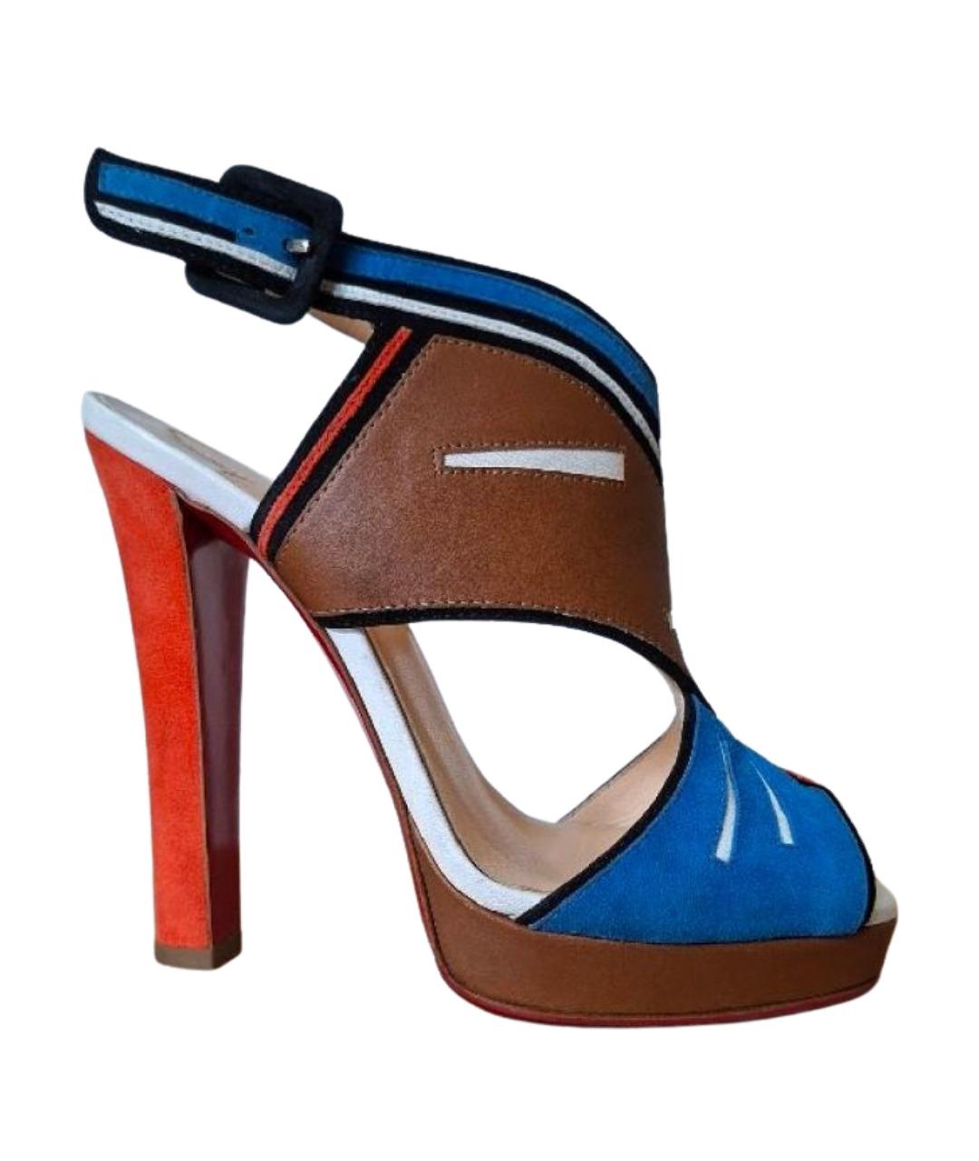CHRISTIAN LOUBOUTIN Мульти замшевые босоножки, фото 1