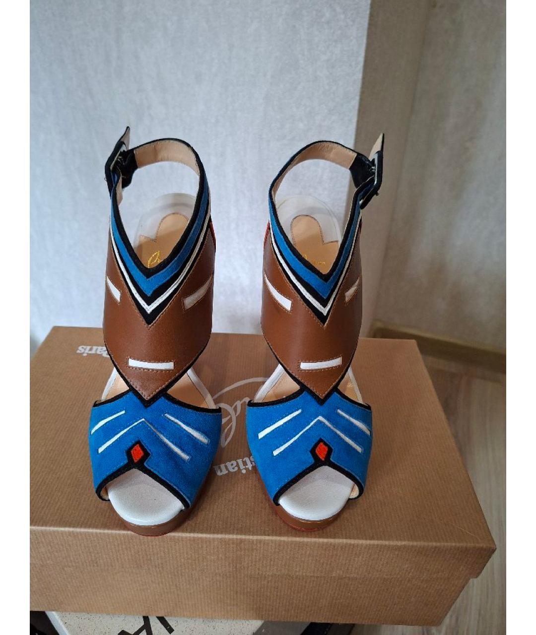 CHRISTIAN LOUBOUTIN Мульти замшевые босоножки, фото 3