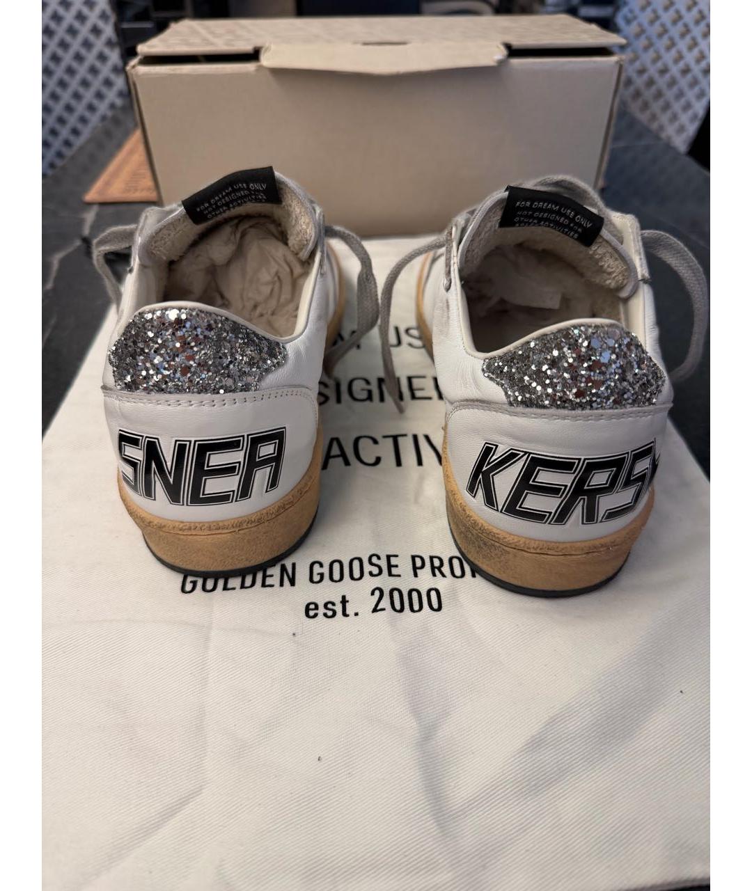 GOLDEN GOOSE Белые кожаные кеды, фото 4