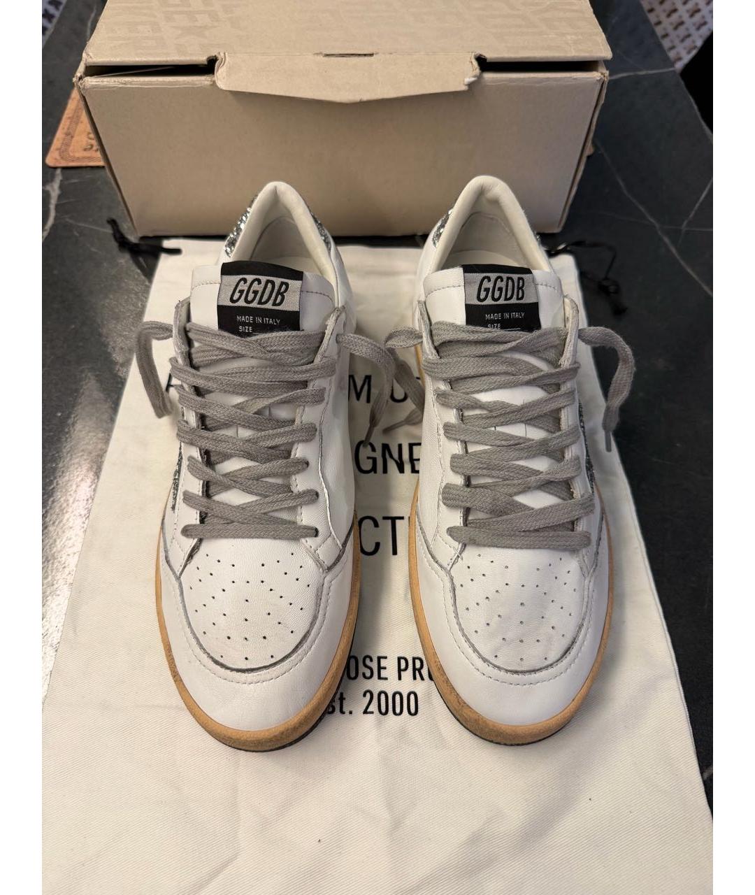 GOLDEN GOOSE Белые кожаные кеды, фото 2