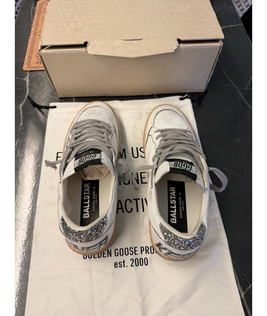 GOLDEN GOOSE Белые кожаные кеды, фото 3