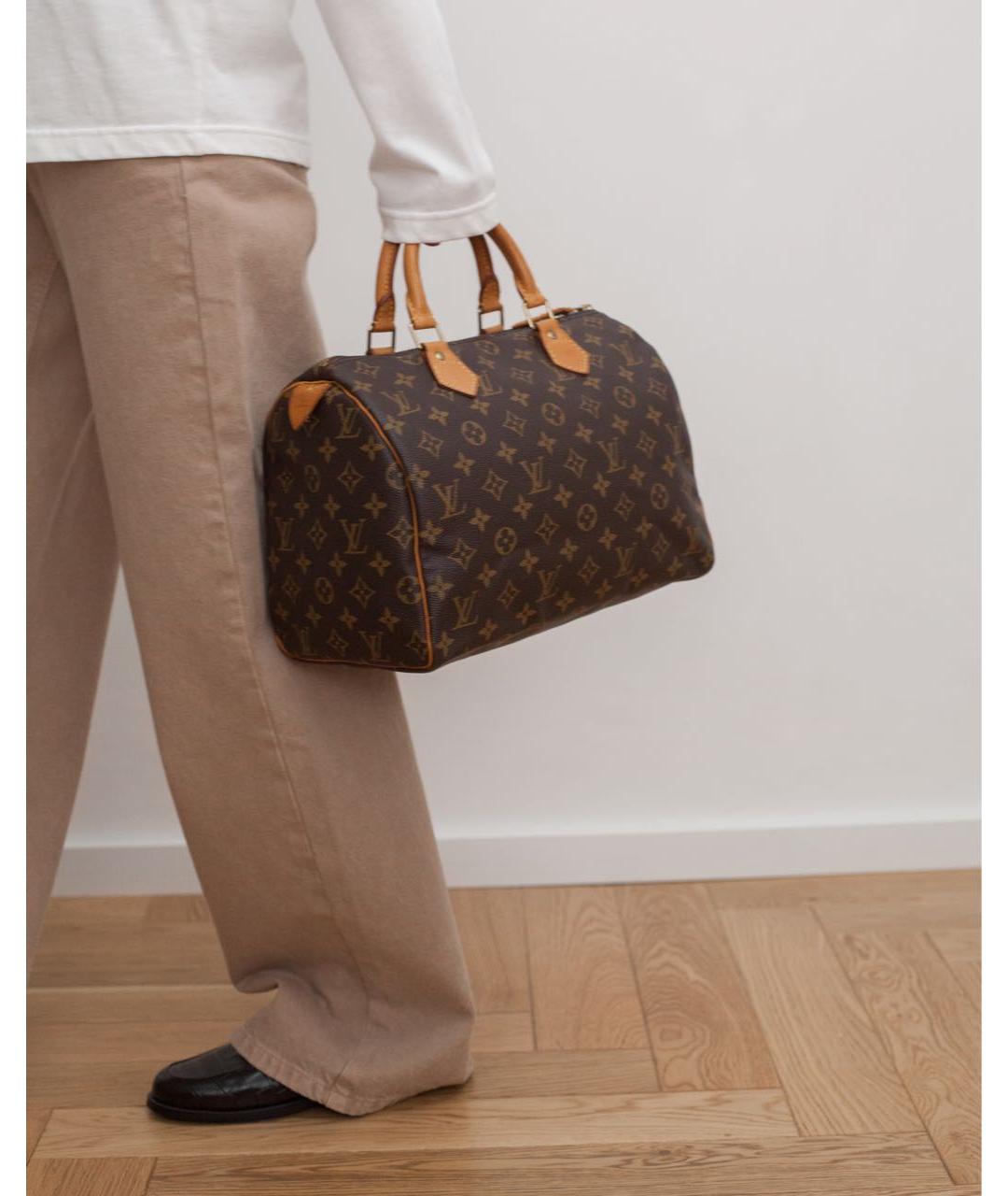 LOUIS VUITTON Коричневая сумка с короткими ручками, фото 4