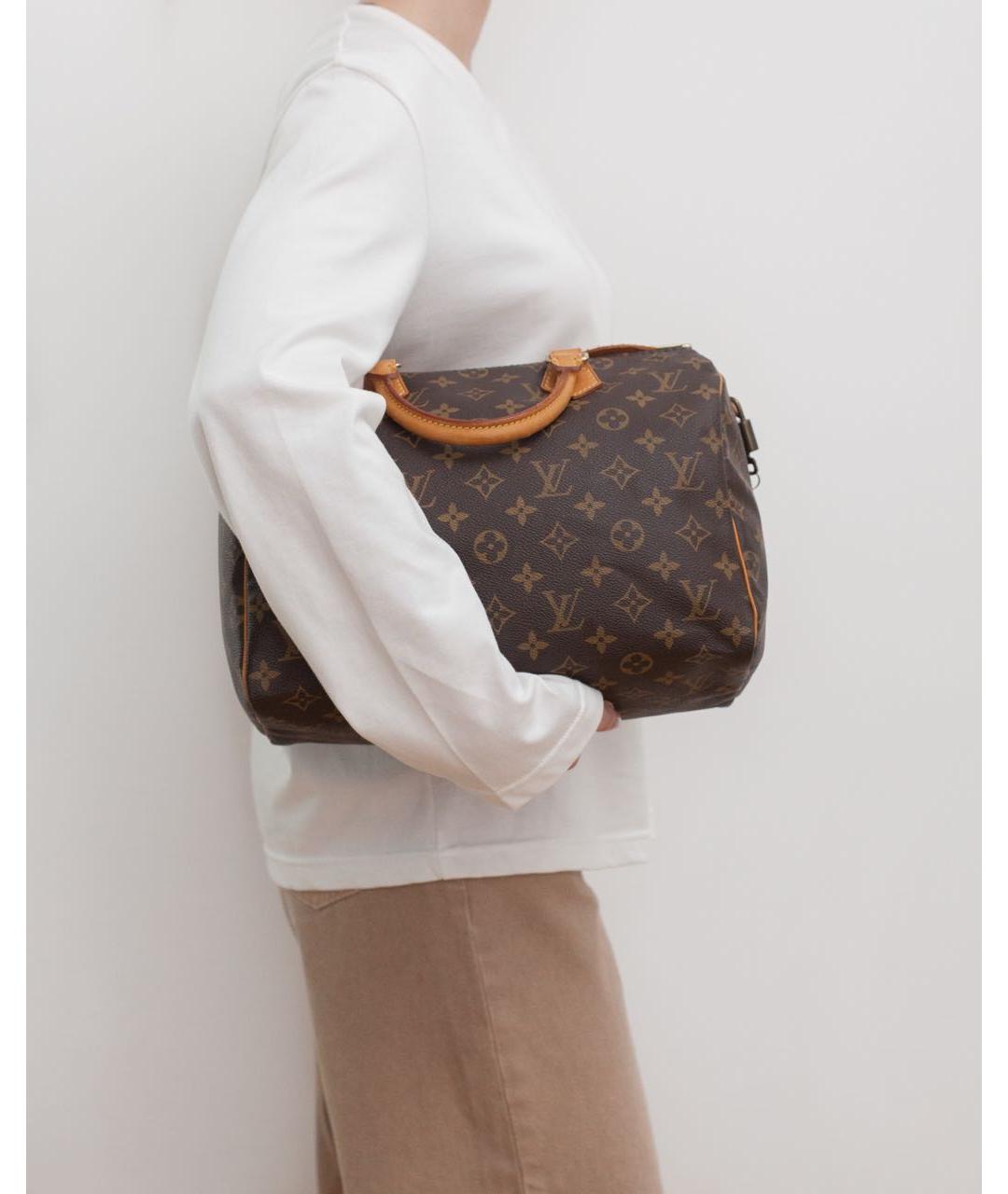 LOUIS VUITTON Коричневая сумка с короткими ручками, фото 3