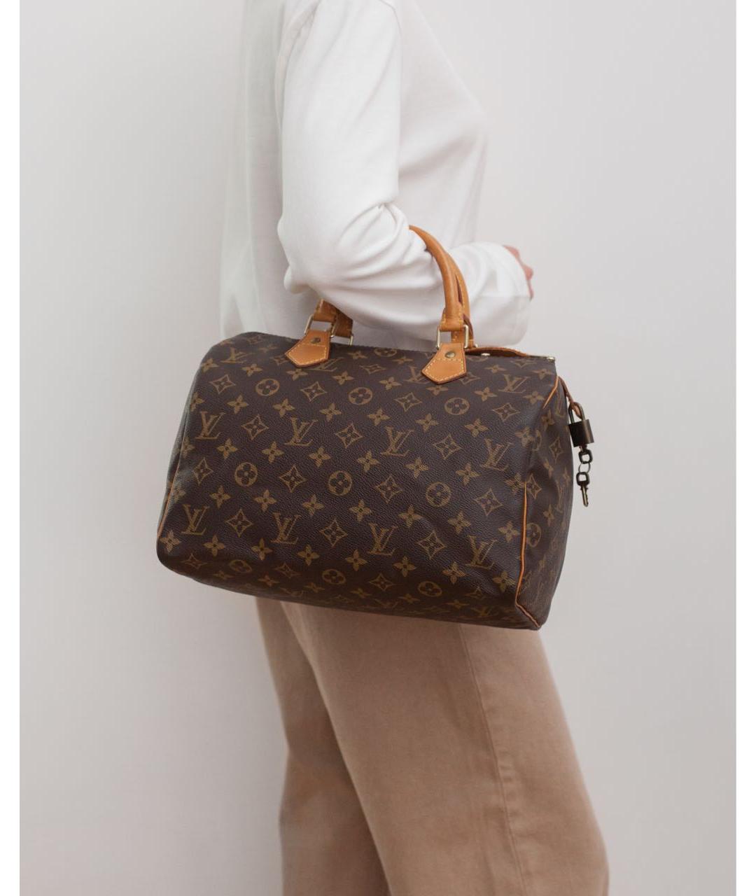 LOUIS VUITTON Коричневая сумка с короткими ручками, фото 2