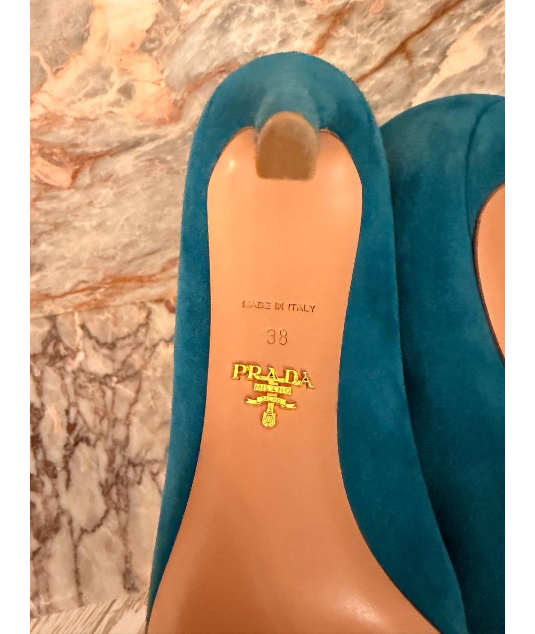PRADA Бирюзовые замшевые туфли, фото 7
