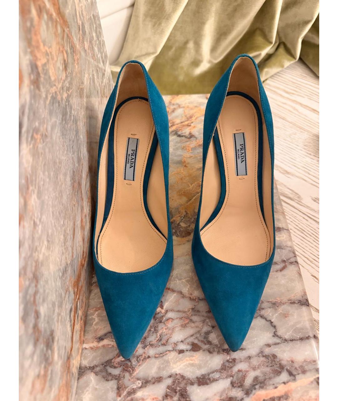 PRADA Бирюзовые замшевые туфли, фото 4