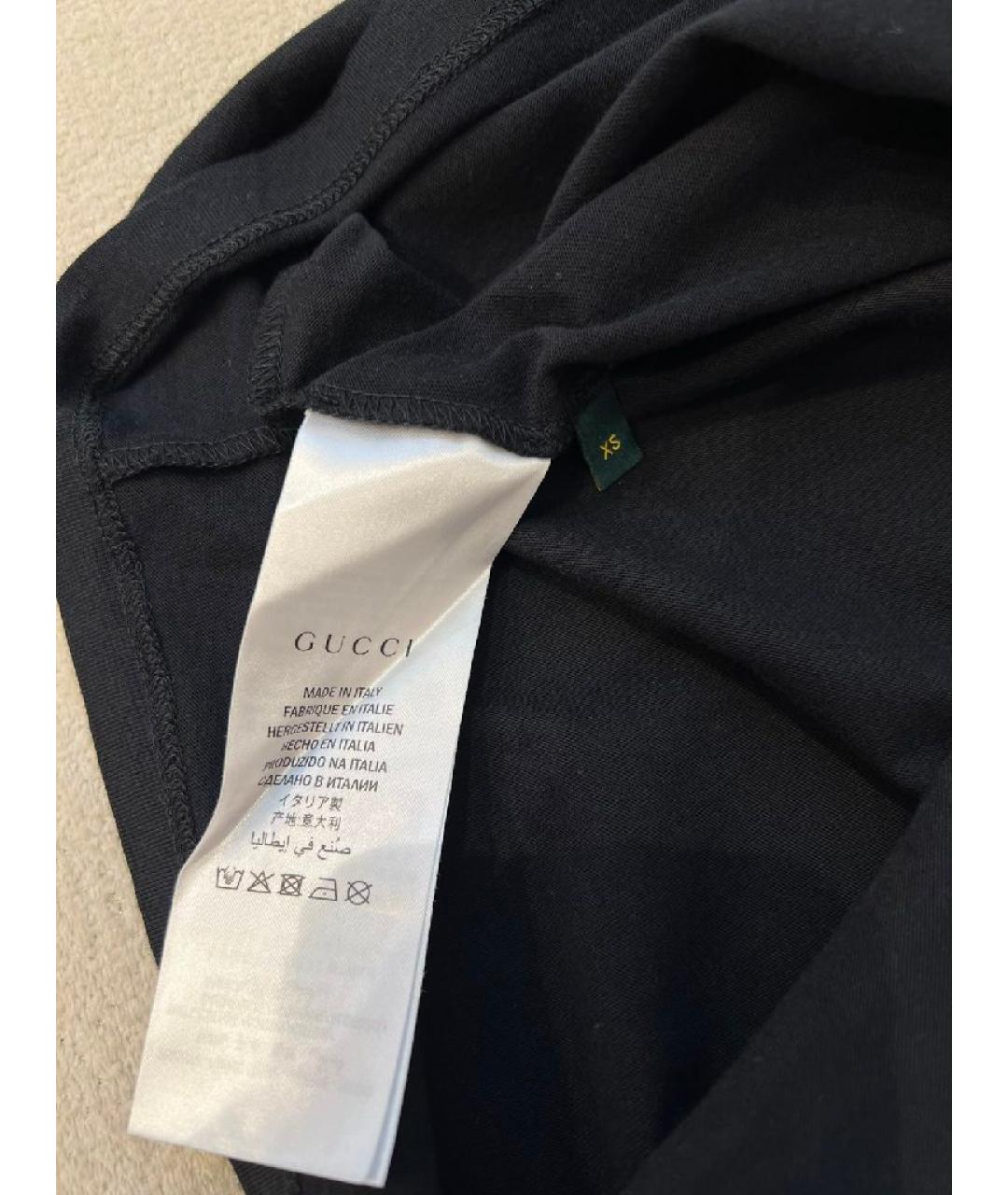 GUCCI Черная хлопковая футболка, фото 7