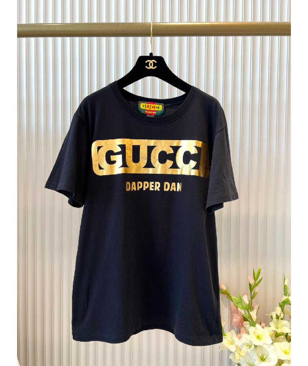 GUCCI Черная хлопковая футболка, фото 9