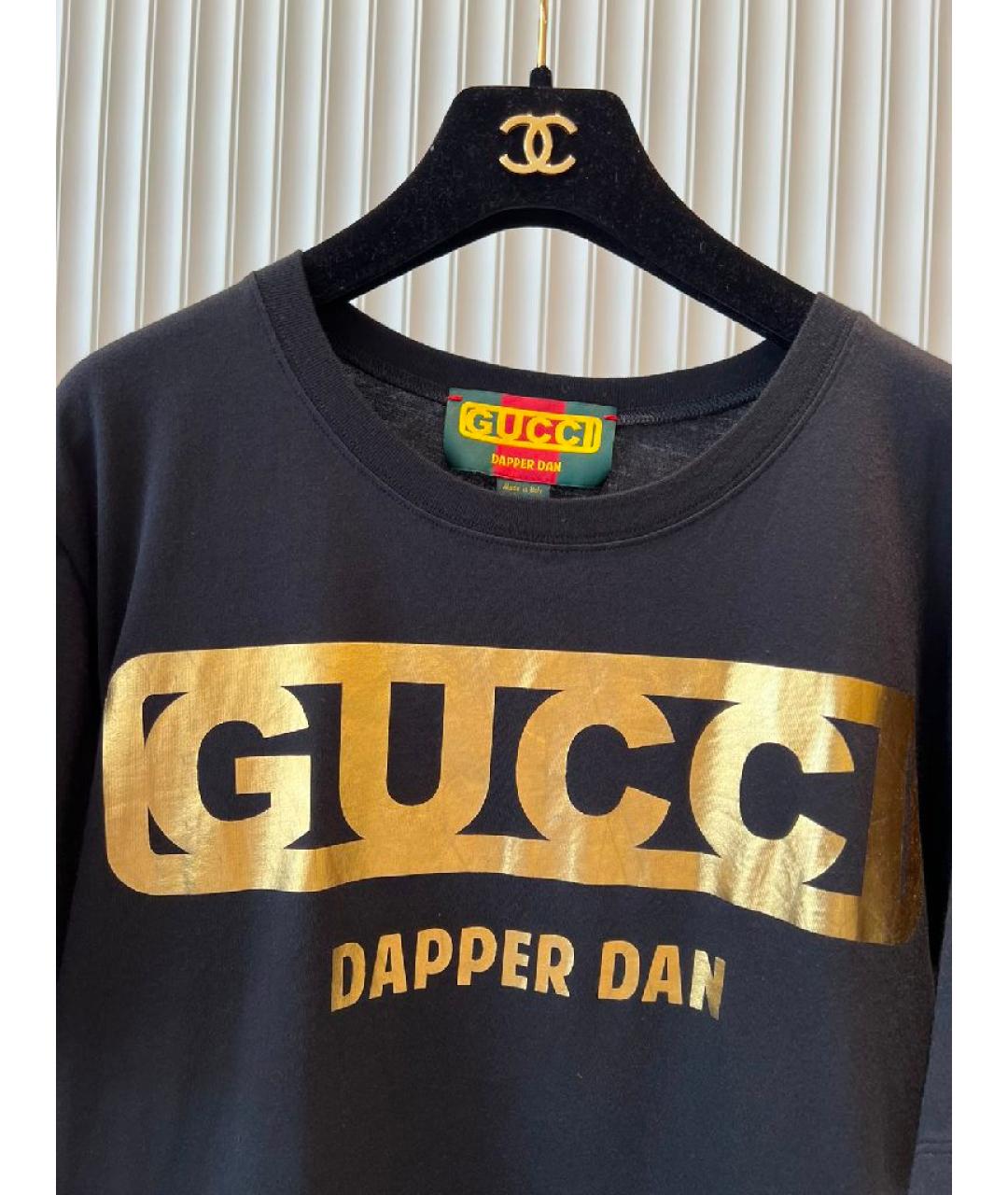 GUCCI Черная хлопковая футболка, фото 3
