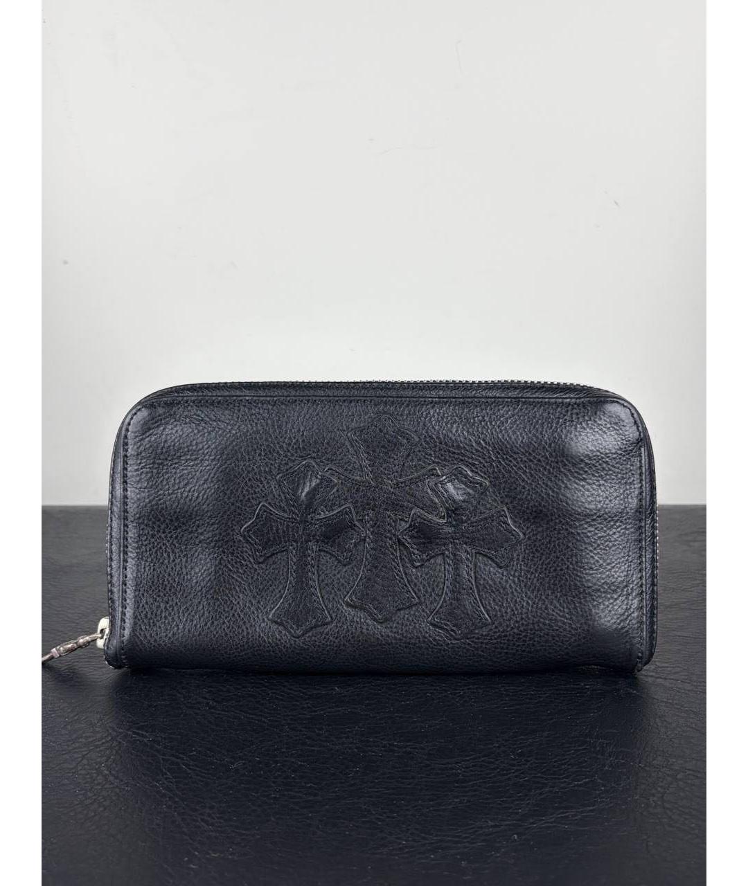 CHROME HEARTS Черный кожаный кошелек, фото 2