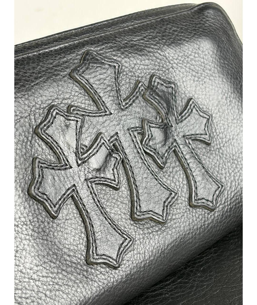CHROME HEARTS Черный кожаный кошелек, фото 3
