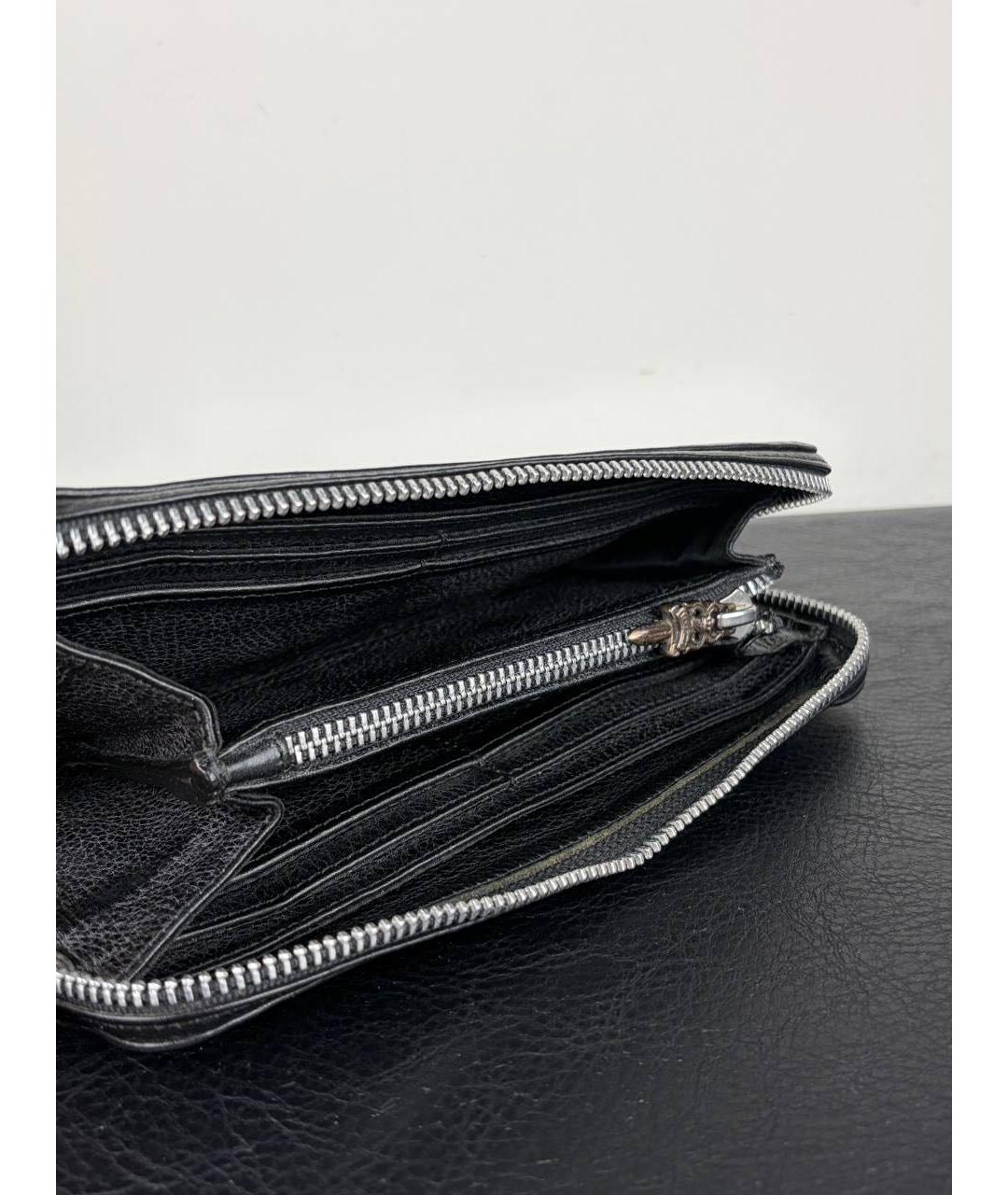 CHROME HEARTS Черный кожаный кошелек, фото 6